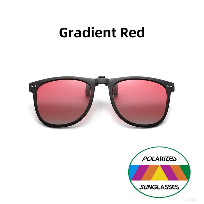 VIVIBEE Men Polarized Lens Flip Up Clip on Sunglasses Women Photochromic Oversized Driving Sun Glasses UV400 Gradient Clips