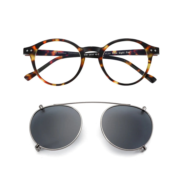ZENOTTIC 2026 Fashion/Retro Clip On Sunglasses (Anti Blue Light Glasses+Polarized Clip)  for Men Women