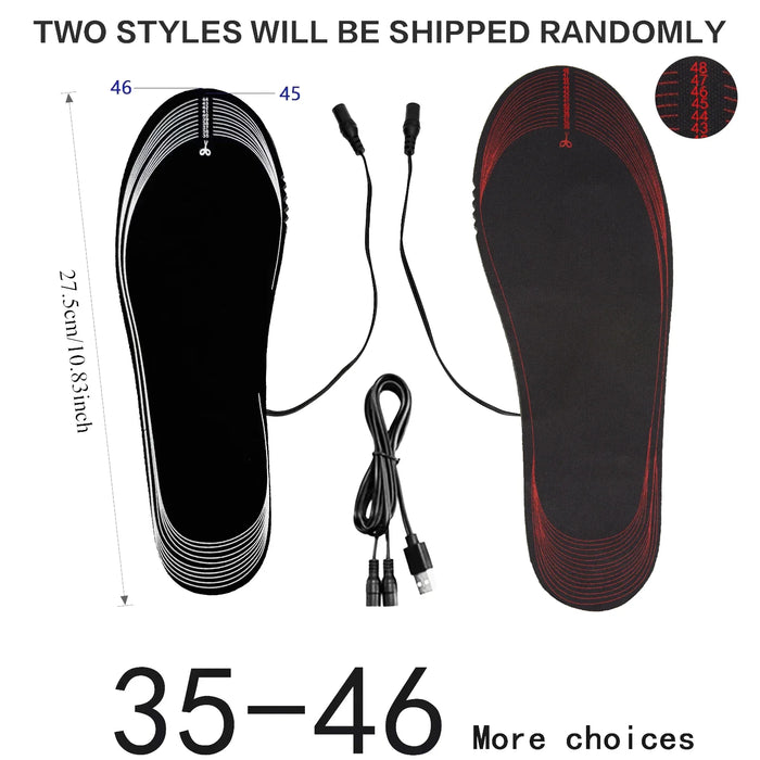 USB Heated Insoles for Shoes Electric Foot Warming Pad Winter Feet Warmer Sock Mat Outdoor Sports Shoe Heating Insole