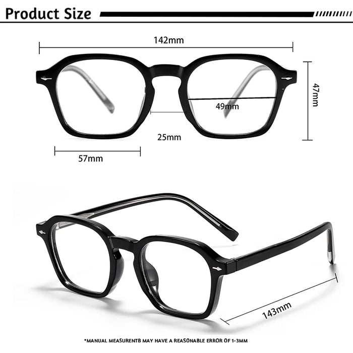 HBK Square Men's Optical Eyeglass Frame Retro High Quality Brand Eyewear Women's Anti Blue Light Decoration Glasses