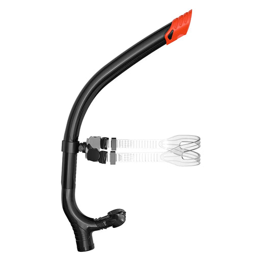 Snorkel central original para natación y entrenamiento de natación, con boquilla de silicona y válvula de purga unidireccional