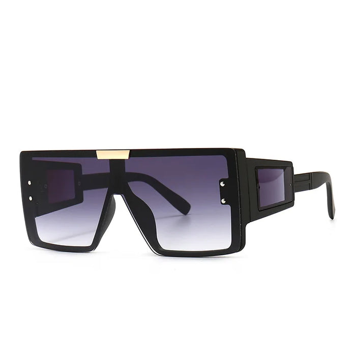 Gafas de sol con visera, máscara, para mujeres y hombres, de gran tamaño, a prueba de viento, estilo punk, montura cuadrada grande, gafas deportivas UV400 Oculos