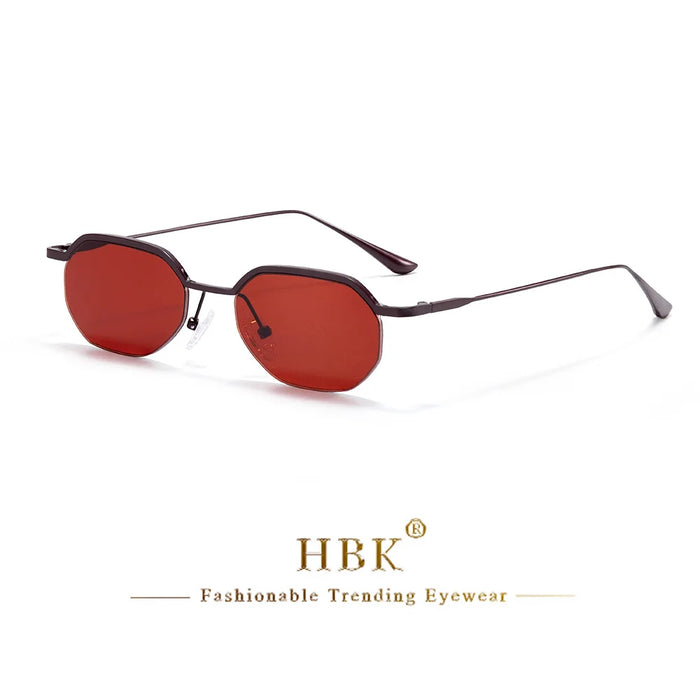 HBK New Retro Small Frame Sunglasses Men Polygonal Lenses Sun Glasses Women Activities Travel Party Eyewear Women Summer Style
