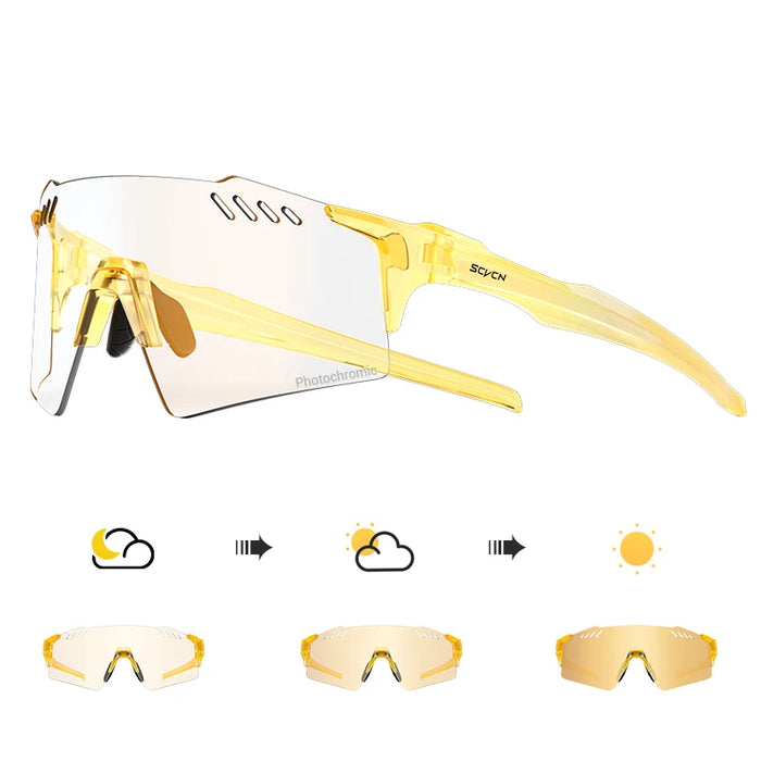 SCVCN Photochromic Cycling Sunglasses Men MTB Cycling Glasses Women Road Bike Glasses Outdoor Bicycle Sunglasses