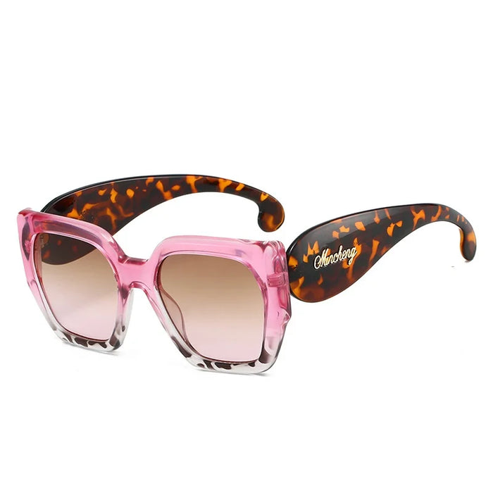 New Retro Leopard Gradient Square Women And Men Sunglasses 2026 Personality Luxury Colorful Frame Casual Versatile Glasses UV400