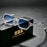 HBK Fashion Retro Polygon Men Sunglasses Small Frame Cupronickel Core Insert Leg Sun Glasses Outdoor Party Vacation Travel