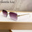 Gafas de sol retro cuadradas sin montura para hombre 2026, de marca de lujo, sin marco, estilo punk, rectangulares, para hombre, con borde recortado, protección UV400