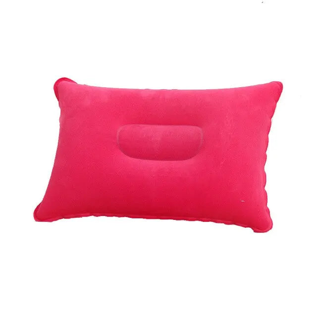 Almohada de aire inflable plegable portátil para viajes al aire libre, dormir, acampar, PVC, soporte para cuello, respaldo de avión, almohada cómoda