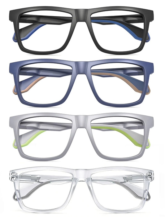 Gafas de lectura extragrandes para hombres y mujeres, lectores grandes con patillas de goma con bisagra de resorte, bloqueadores de luz azul anchos, anti UV/fatiga ocular