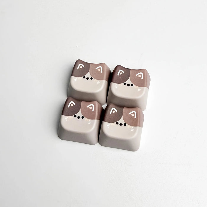 Cute Cat 4 in 1 Keyboard Button Keychain Portable Mini Cute Cat Themed Keyboard Key Pendant