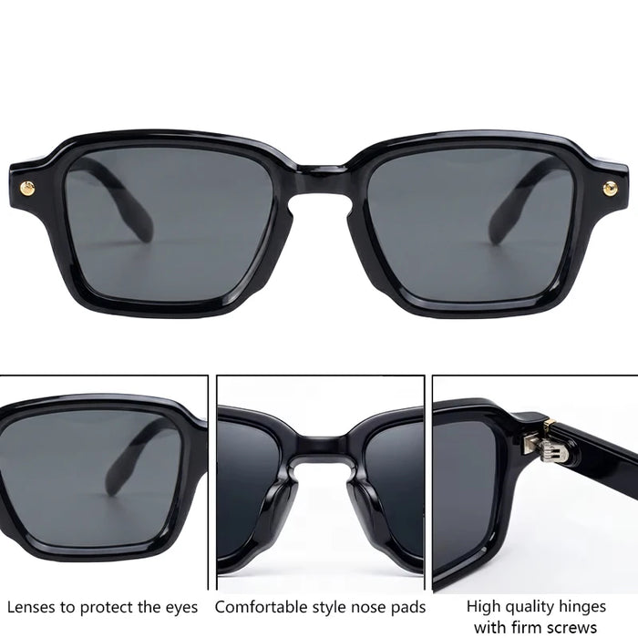 Photochromic Square Punk Sunglasses Men 2026 Luxury Brand Designer Rivet Sun Glasses Vintage Shades Male Driving Fashion Eyewear