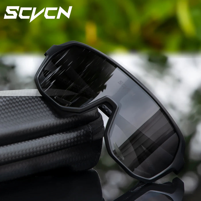 Scvcn Photochromic Sunglasses Cycle Glasses for Men Sun Mountain Bike Bicycle Cycling Eyewear Goggles Sports UV400 Polarized MTB