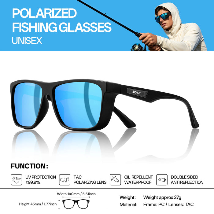 SCVCN Men Polarized Fishing Sunglasses Women Outdoor Water Sport Glasses Cycling Bike Sea Riverbank Fishing Beach UV400 Goggles