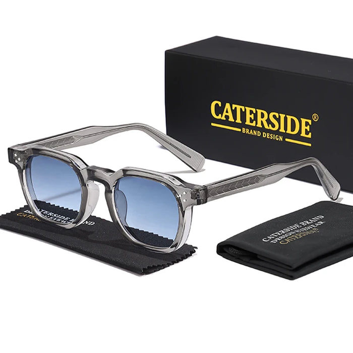 CATERSIDE Mode Hommes Lunettes de Soleil Petit Cadre Carré Design Personnalisé Lunettes de Soleil Femmes Voyage Fête Affaires Festival Cadeau