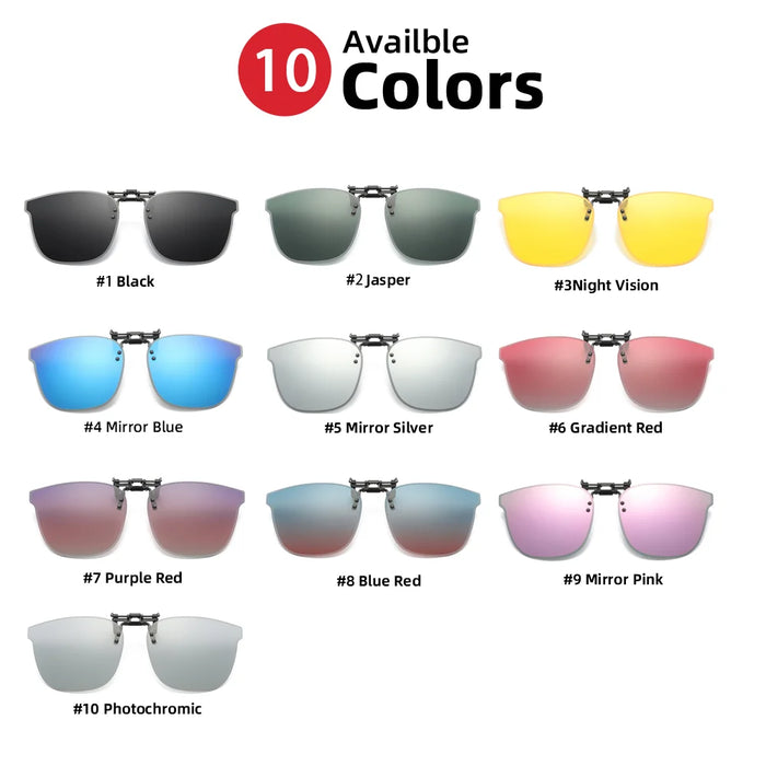 VIVIBEE Gafas de sol grandes con clip abatible polarizadas para hombre, clásicas, UV400, lentes fotocromáticas, gafas de sol para mujer