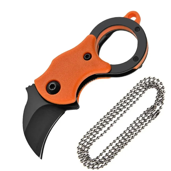 1 unidad NUEVO Mini Cuchillo Llavero Acero Inoxidable Camping Pequeño Cuchillo Mini Portátil Pelador Hoja Fija Multiherramienta EDC con Ca