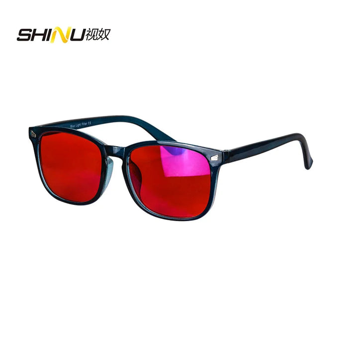 Red Lens 100% blue light Blocking Glasses, Orange Lens Anti fatigue Glasses Fashion Glasses Women Man Computer Gaming Glasses