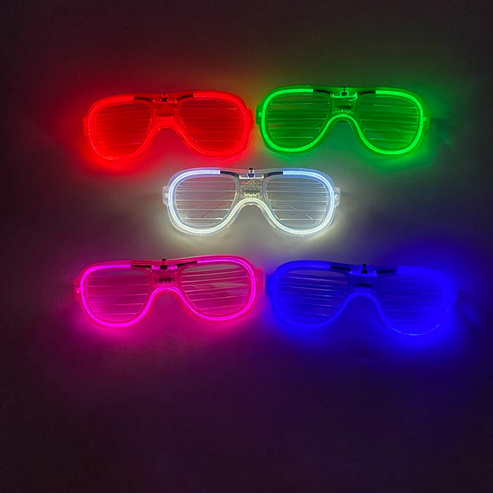 Nouvelles lunettes lumineuses LED sans fil pour festival, rave, soirée, lunettes de soleil mosaïque lumineuses néon, lunettes de club disco