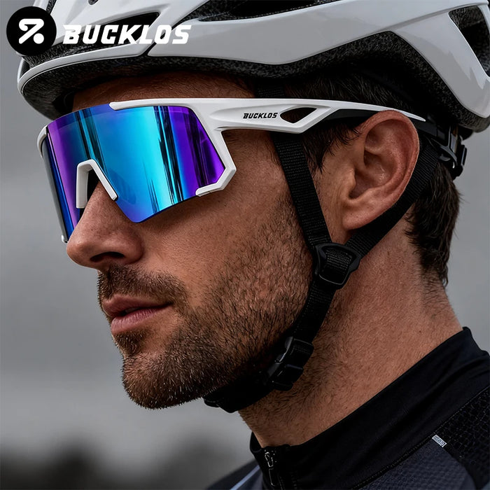 BUCKLOS Polarized Cycling Glasses UV400 Outdoor Sports Sunglasses Men Women MTB Cycling Goggles Road Bike Eyewear