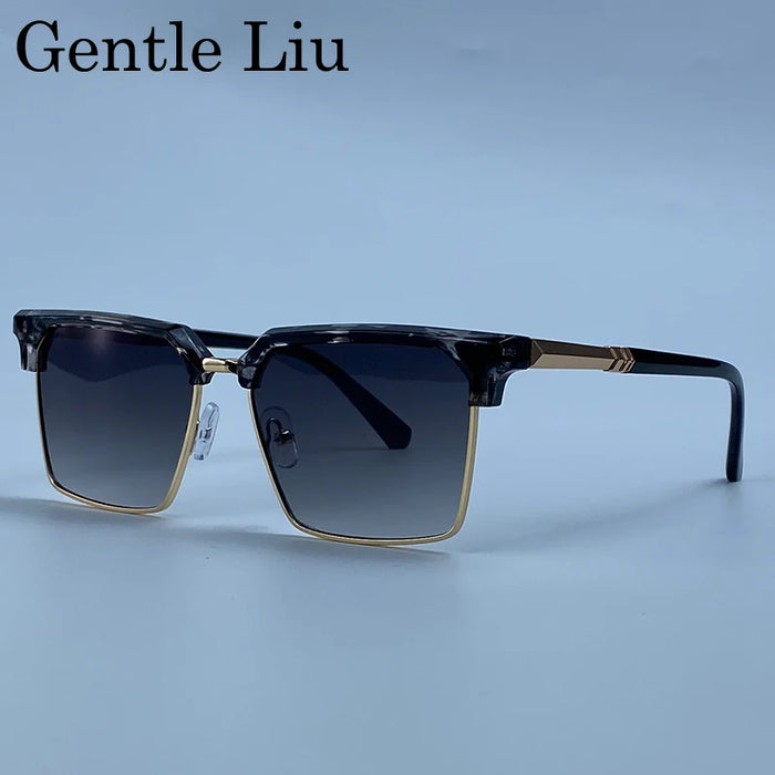 2026 Lunettes de Soleil Carrées de Luxe Designer Homme Classique Vintage Monture Métal Noir Or Lunettes de Soleil Steampunk Conduite