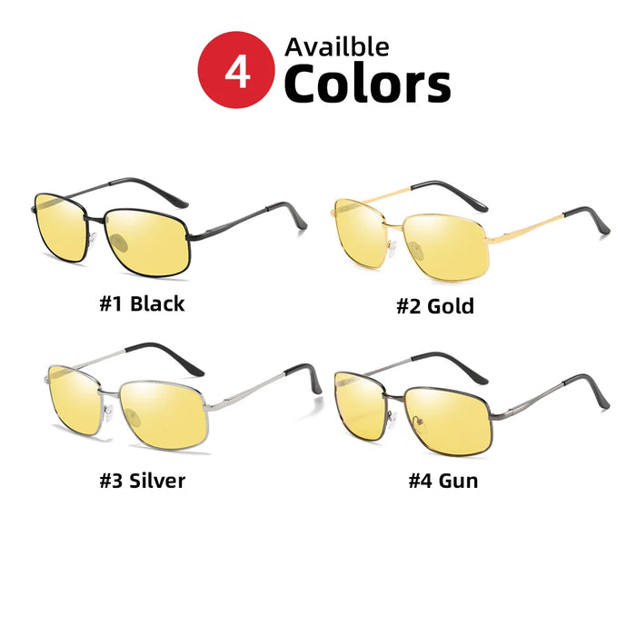VIVIBEE Polarized Night Vision Glasses for Men Driving 2026 Metal Frame Yellow Nightvision UV400 Women Goggles