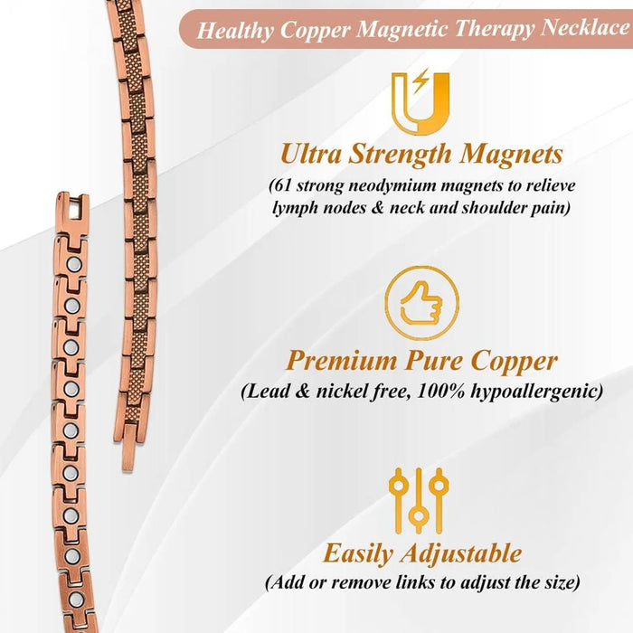 ARADOO Premium Copper Bracelet Necklace for Women Men Jewelry Set Gifts