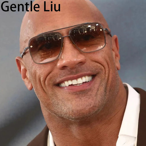 Gafas de sol cuadradas sin montura extragrandes para hombre 2026, de marca de lujo, de diseñador, vintage, sin marco, para hombre, retro, gafas de sol