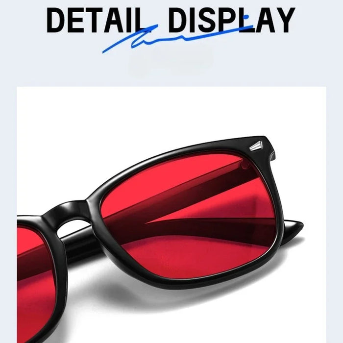 Classic Red Lens Blue Light Blocking Glasses Square Men Better Sleep Anti Bluelight Filter Orange Women UV400 Eyeglasses
