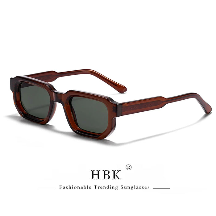 HBK New Fashion Small Frame Men Sunglasses Polygon Cupronickel Core Insert Leg Sun Glasses Outdoor Party Vacation Travel