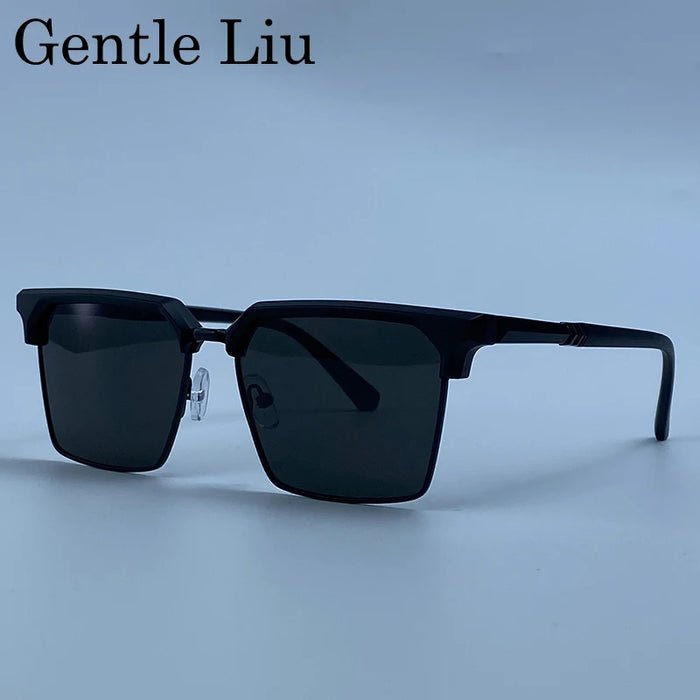 2026 Lunettes de Soleil Carrées de Luxe Designer Homme Classique Vintage Monture Métal Noir Or Lunettes de Soleil Steampunk Conduite
