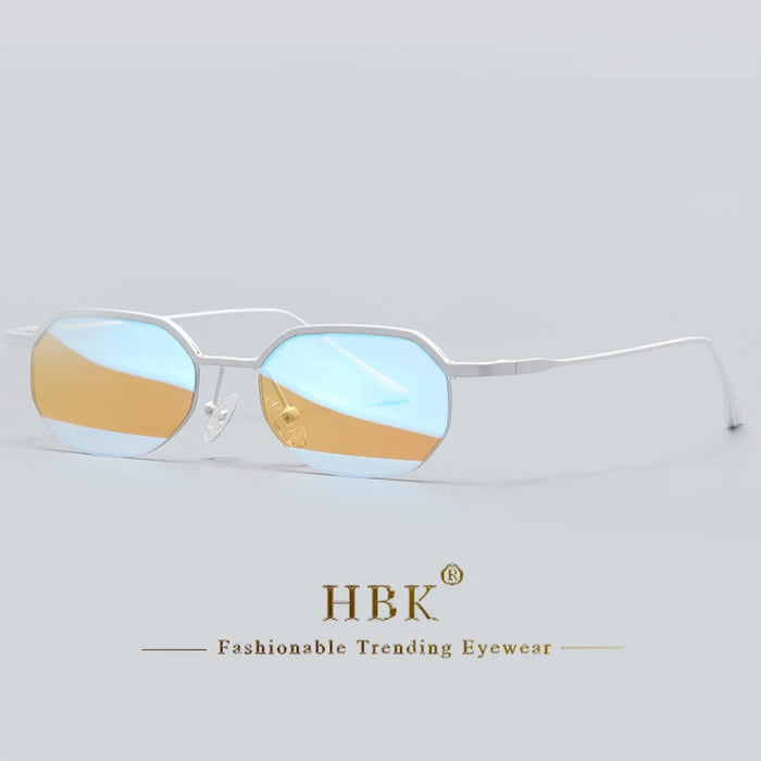 HBK New Retro Small Frame Sunglasses Men Polygonal Lenses Sun Glasses Women Activities Travel Party Eyewear Women Summer Style