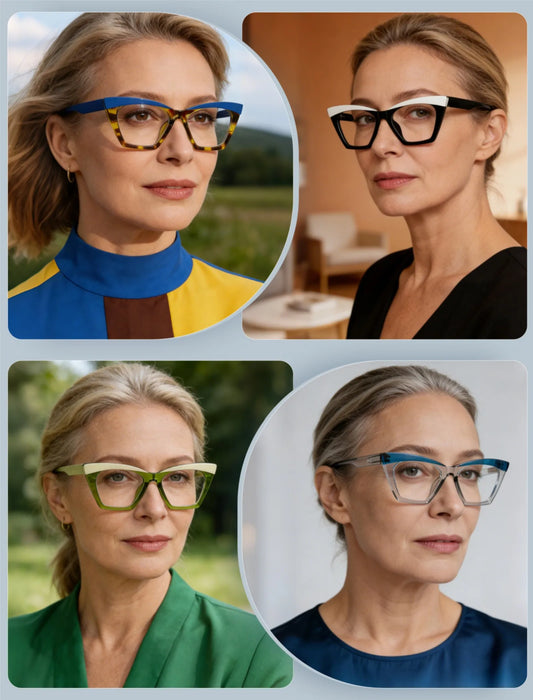 Gafas de lectura grandes para mujer, lectores extragrandes, tipo ojo de gato, bloqueo de luz azul, antifatiga visual/UV, a la moda, XL