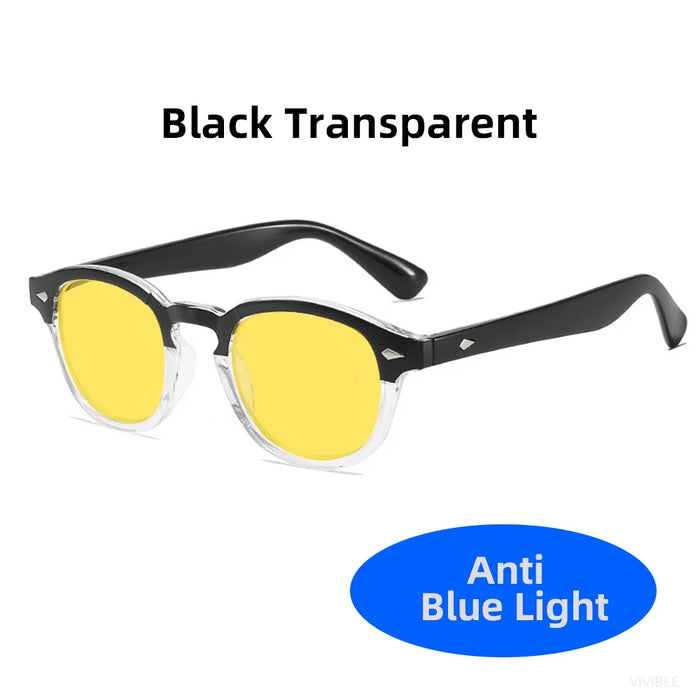VIVIBEE Retro Blue Light Blocking Glasses Men Night Vision Yellow Lens Square UV400 Women Bluelight Filter Computer Eyeglasses