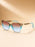 Gafas de sol de ojo de gato cuadradas de alta gama con costura de borde dorado en las patas, gafas de sol de lujo ligero para mujer