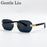 Gafas de sol pequeñas cuadradas sin montura para hombre 2026, de lujo, de diseñador, vintage, poligonales, rectangulares, con montura metálica dorada, estilo retro