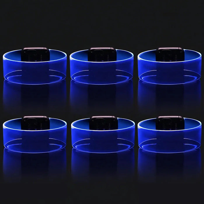 6-60Pcs LED Bracelets for Party Glow in The Dark Flashing Wristband 3 Modes Adjustable Light Up Armband for Wedding Party Favors