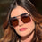 Nouvelles Lunettes de Soleil Ovales de Luxe à Dégradé pour Femmes 2025 Personnalité Double Pont Cadre Design Avancé Lunettes Hommes Tous Styles UV400