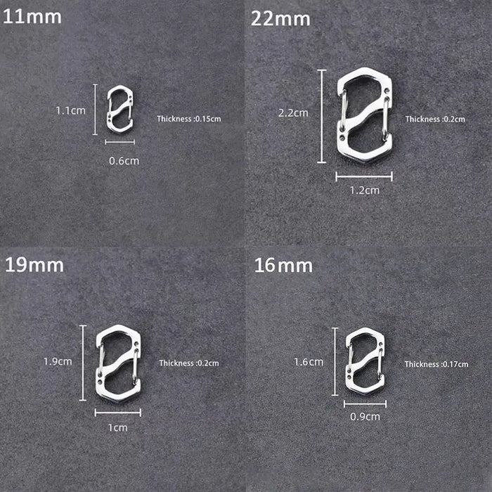 10 pièces de boucles de sac à dos en acier inoxydable en forme de S, mousquetons faits à la main avec fermoir, accessoires de bijoux colliers en argent