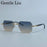 Square Rimless Punk Sunglasses Men 2026 Luxury Brand Trendy Driving UV400 Sun Glasses Polygon Frameless Eyewear For Male Shades