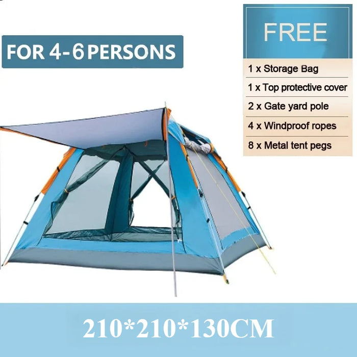 Goture Outdoor Camping Tent 2-6 People Portable Folding Automatic Tent Beach Fishing Family Travel  Park Anti-UV Shade