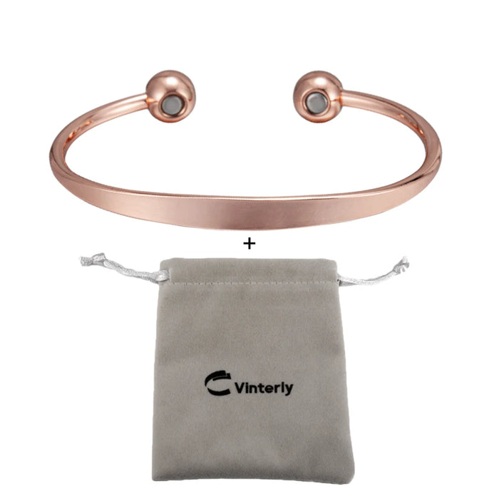 Vinterly Pure Copper Bracelets Magnetic Shiny Adjustable Bangles Arthritis Pain Relief Health Magnet Jewelry Anti Radiation