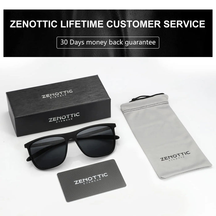 ZENOTTIC Lunettes de Soleil Carrées Polarisées pour Homme Ultralégères en Fibre de Carbone Lunettes de Soleil pour Conduite Pêche Golf Sports Protection UV400