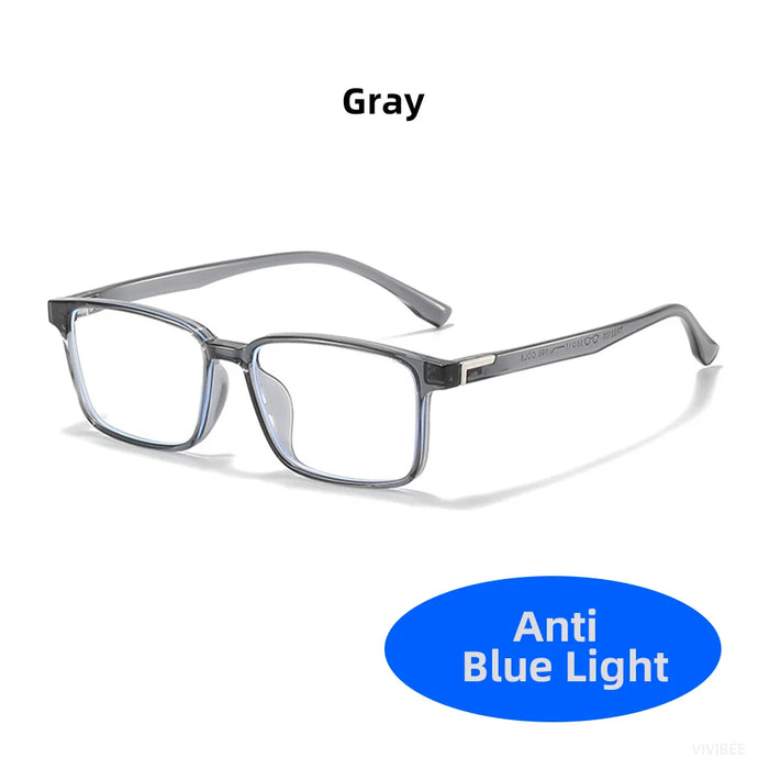 VIVIBEE Classic Square Blue Light Blocking Glasses TR90 Men Women Office Anti Light Black Eyeglasses Computer Filter Goggles
