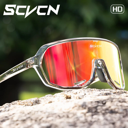 Lunettes de cyclisme photochromiques pour homme SCVCN, lunettes de soleil pour VTT et vélo de route, protection UV400, verres polarisés MTB