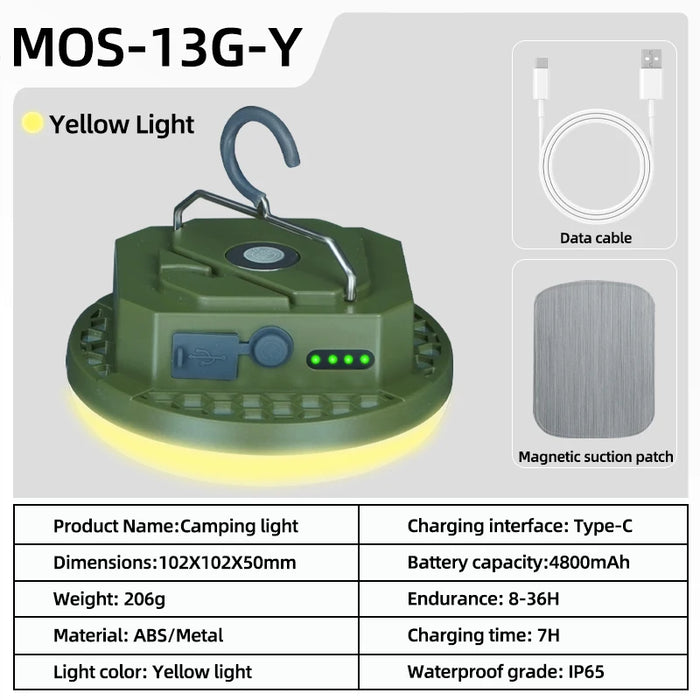 Linterna de camping recargable MOSLIGHTING Linterna portátil de mano Luces de emergencia para mercados nocturnos Bombilla de camping al aire libre Lámpara de tienda