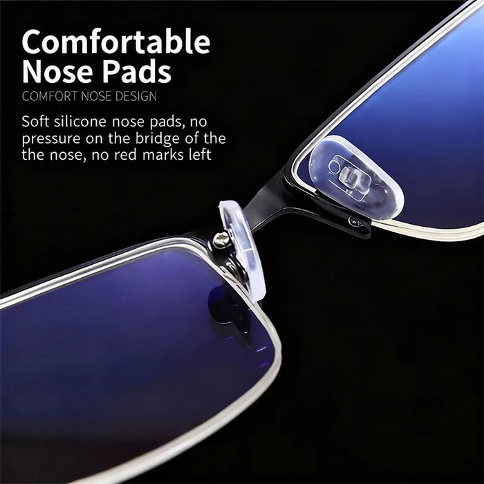 Gafas de lectura para hombre, estilo retro, de negocios, para hipermetropía, con filtro de luz azul, para lectura, de 0 a +4.0