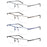 Blue Light Reading Glasses Men Computer Readers Anti Glare Metal Frame with Spring Hinge UV400 Protection Eye Strain Relief