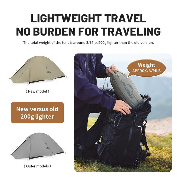 Naturehike Cloud Up 2 Pro Two Person Hiking Tent Lightweight Outdoor Camping Professional Camping Equipment