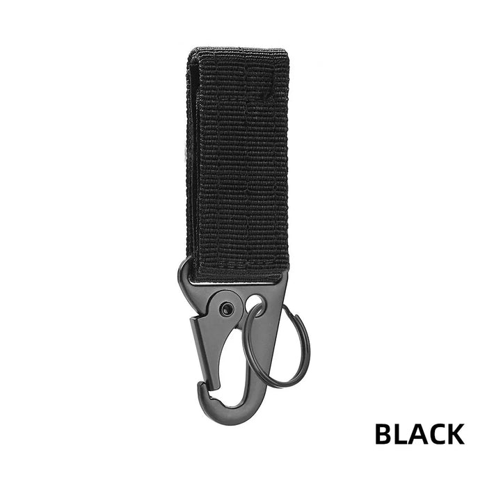 Mousqueton haute résistance en nylon, crochet porte-clés, boucle de sangle militaire, système de suspension de boucle de ceinture, accessoires métalliques pour le camping