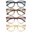 Round Reading Glasses Women Readers Eyeglasses Classic Frame Flexble Plastic Spring Hinge Lightweight Wear with Diopter +1.0~4.0